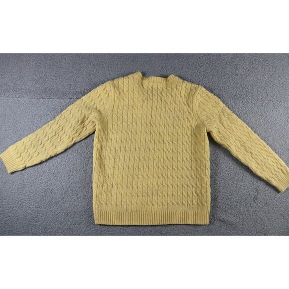 Appleseed's Cardigan Sweater L Yellow Marled Wool Cable Knit Vintage Cottagecore - Picture 3 of 7